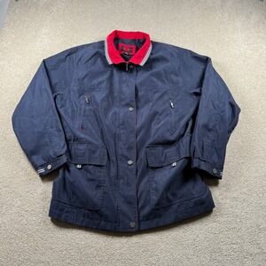 Gallery Navy Blue Women's XL Zip Front Lightweight Casual Jacket No Hood